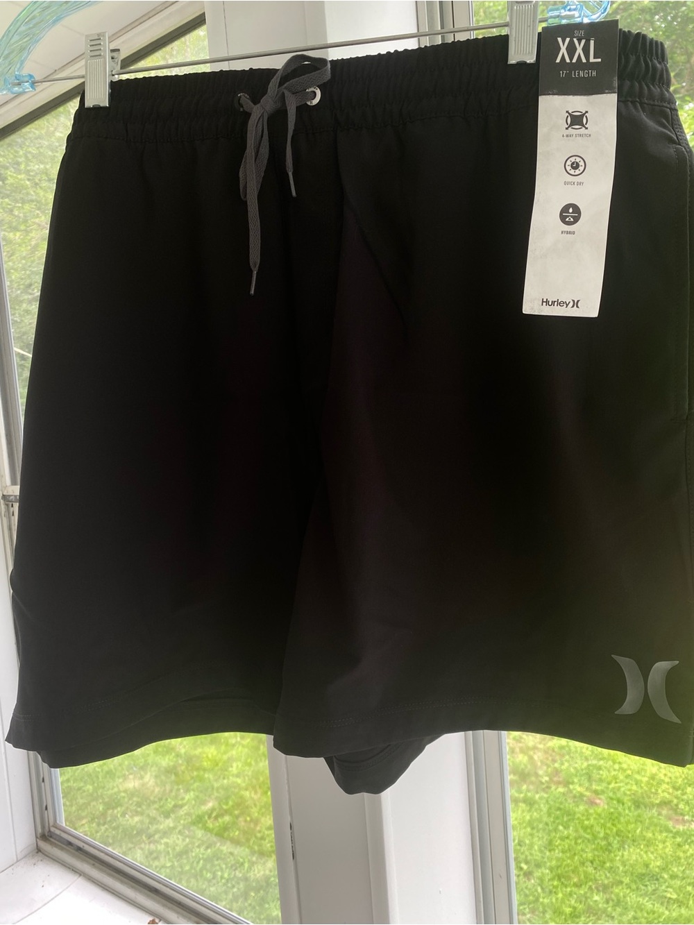 NWT Hurley Black Drawstring Swim Shorts sz XXL